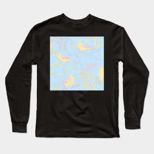 pink and yellow birds Long Sleeve T-Shirt